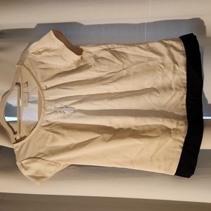 New York and Company Silky Blouse - cream and black - xs